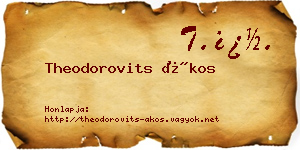 Theodorovits Ákos névjegykártya